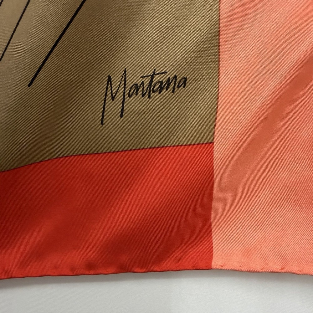 Vintage Claude Montana 100% Silk Scarf FAB Modernist Design 35 3/4" x 36 1/4" - Picture 3 of 8